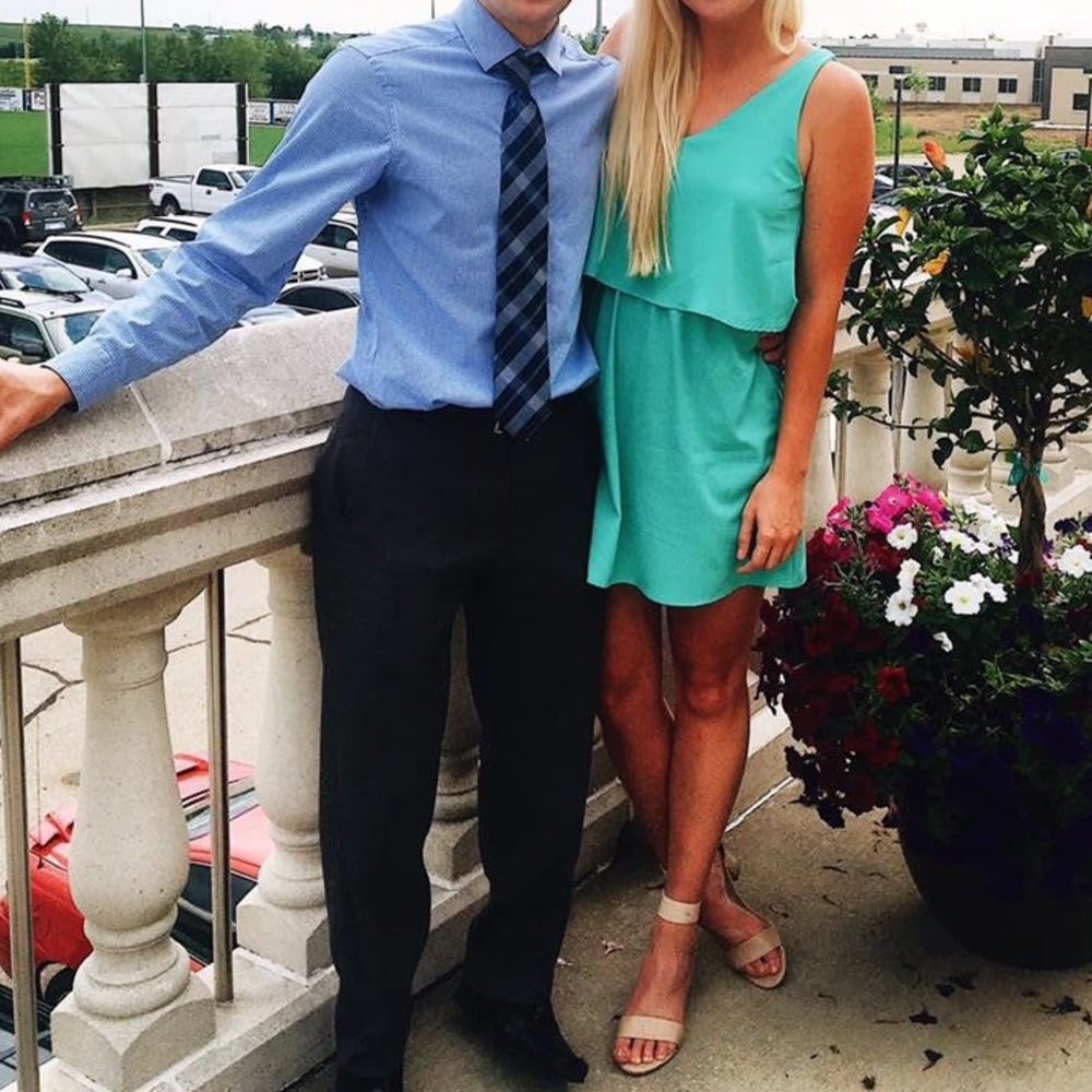 Francesca’s mint green mini dress